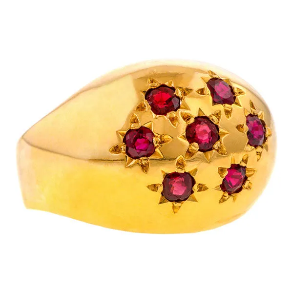 Vintage Ruby Bombe Ring