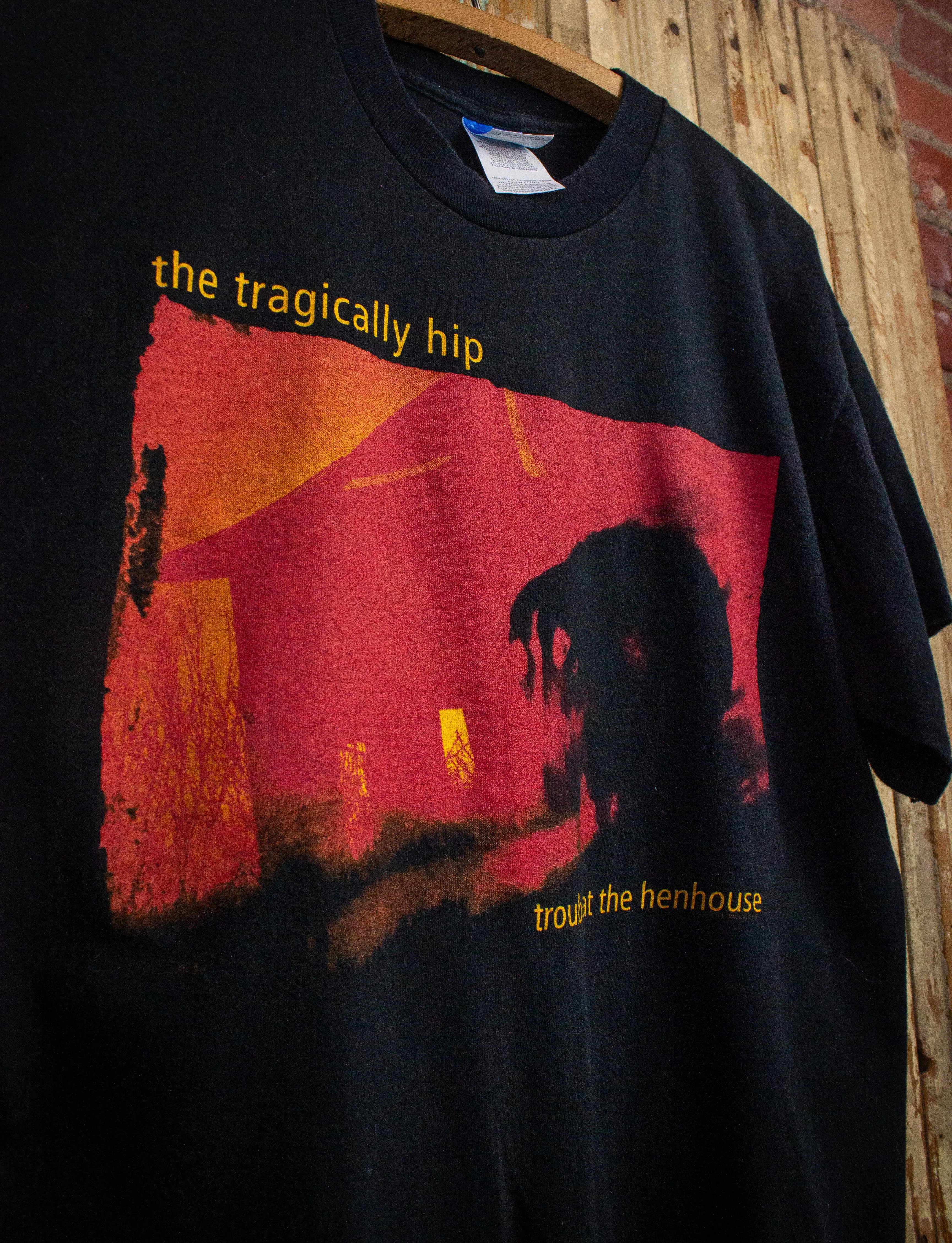 Vintage Tragically Hip Trouble at the Henhouse Concert T Shirt 1996 Black Large