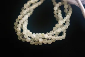 White Moonstone 4mm Faceted Ball Shape Beads