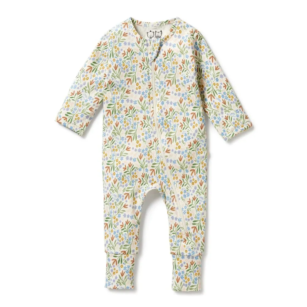 Wilson & Frenchy Organic Zipsuit with Feet - Tinker Floral