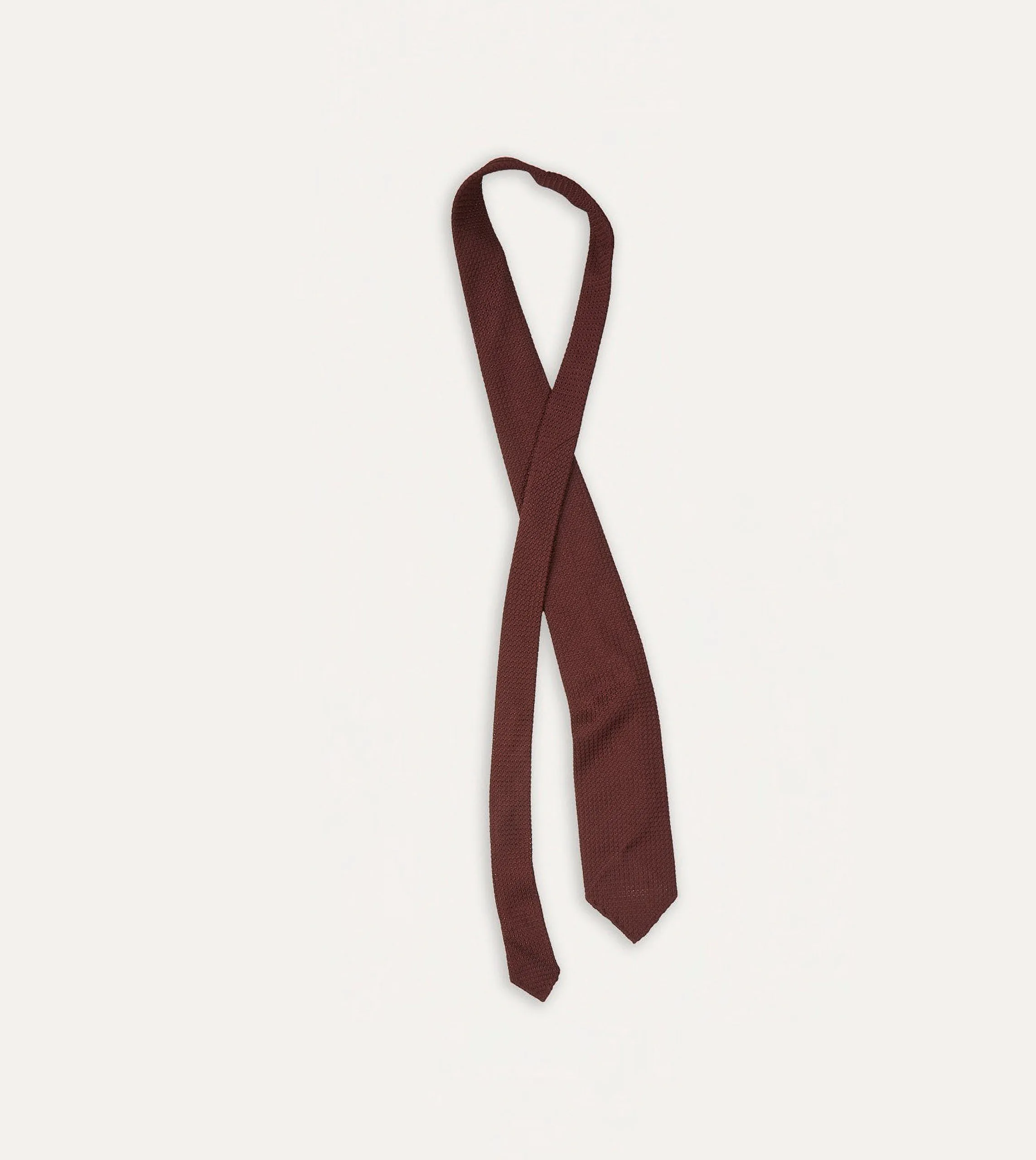 Wine Hand rolled Large Knot Grenadine Tie