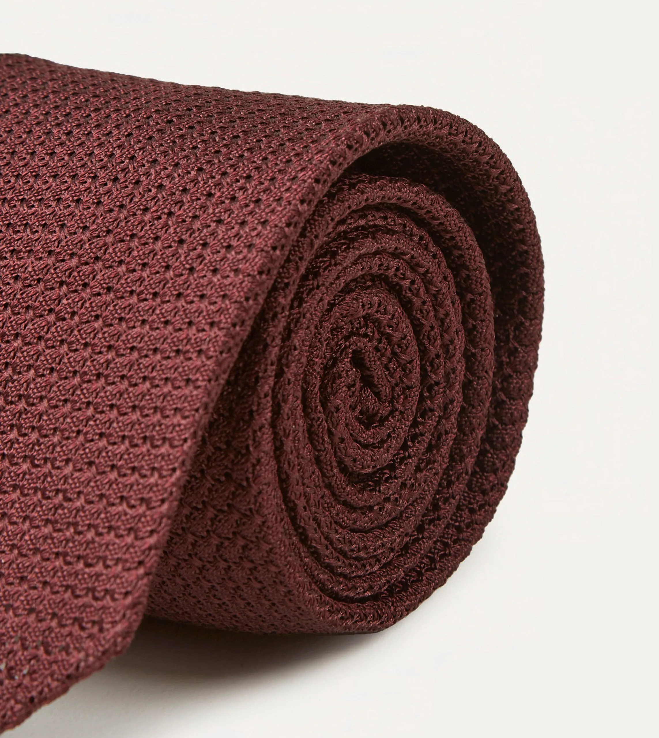 Wine Hand rolled Large Knot Grenadine Tie