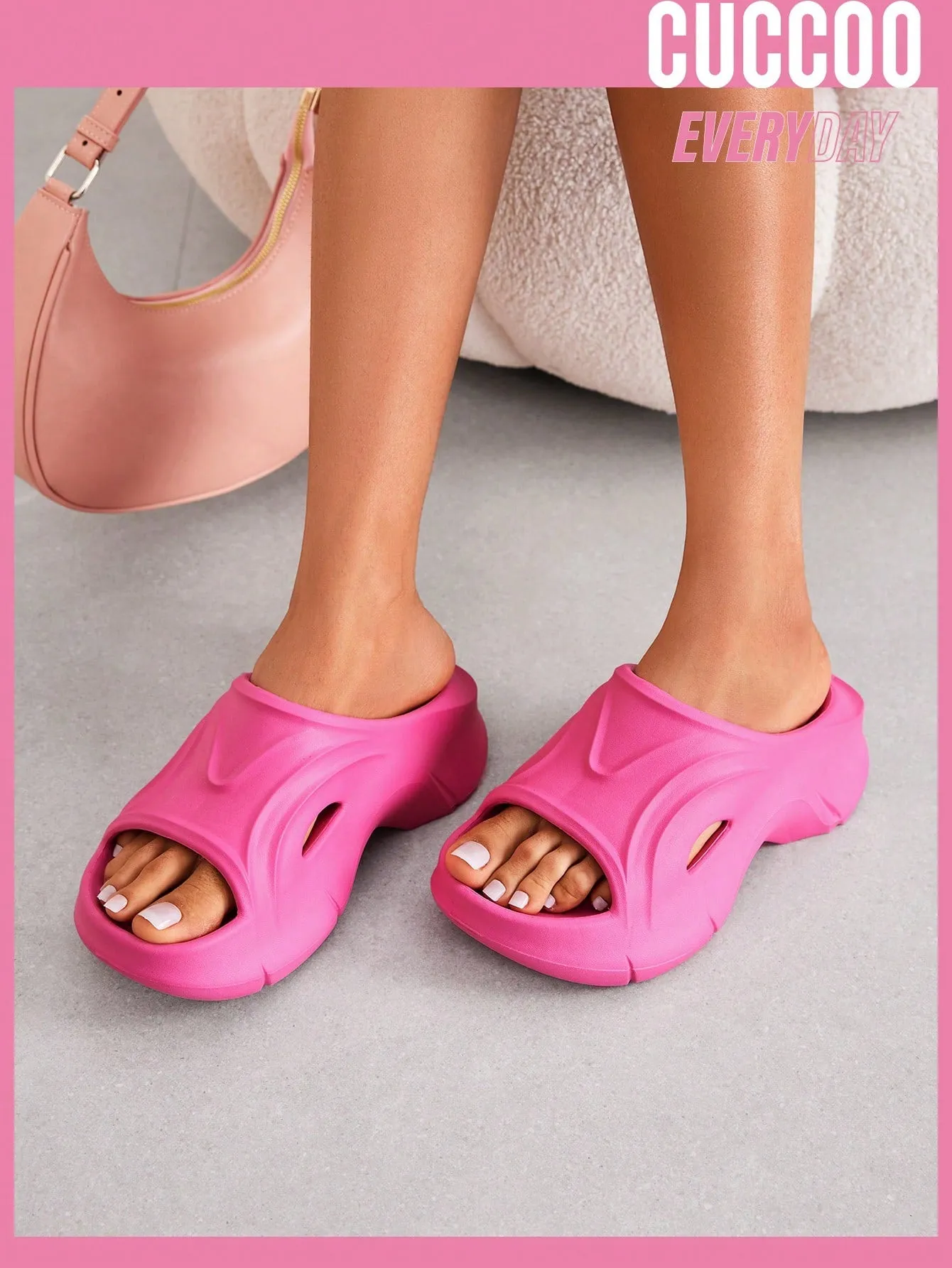 Woman Shoes Fashion Pink Thick Soled Slippers For Spring And Summer