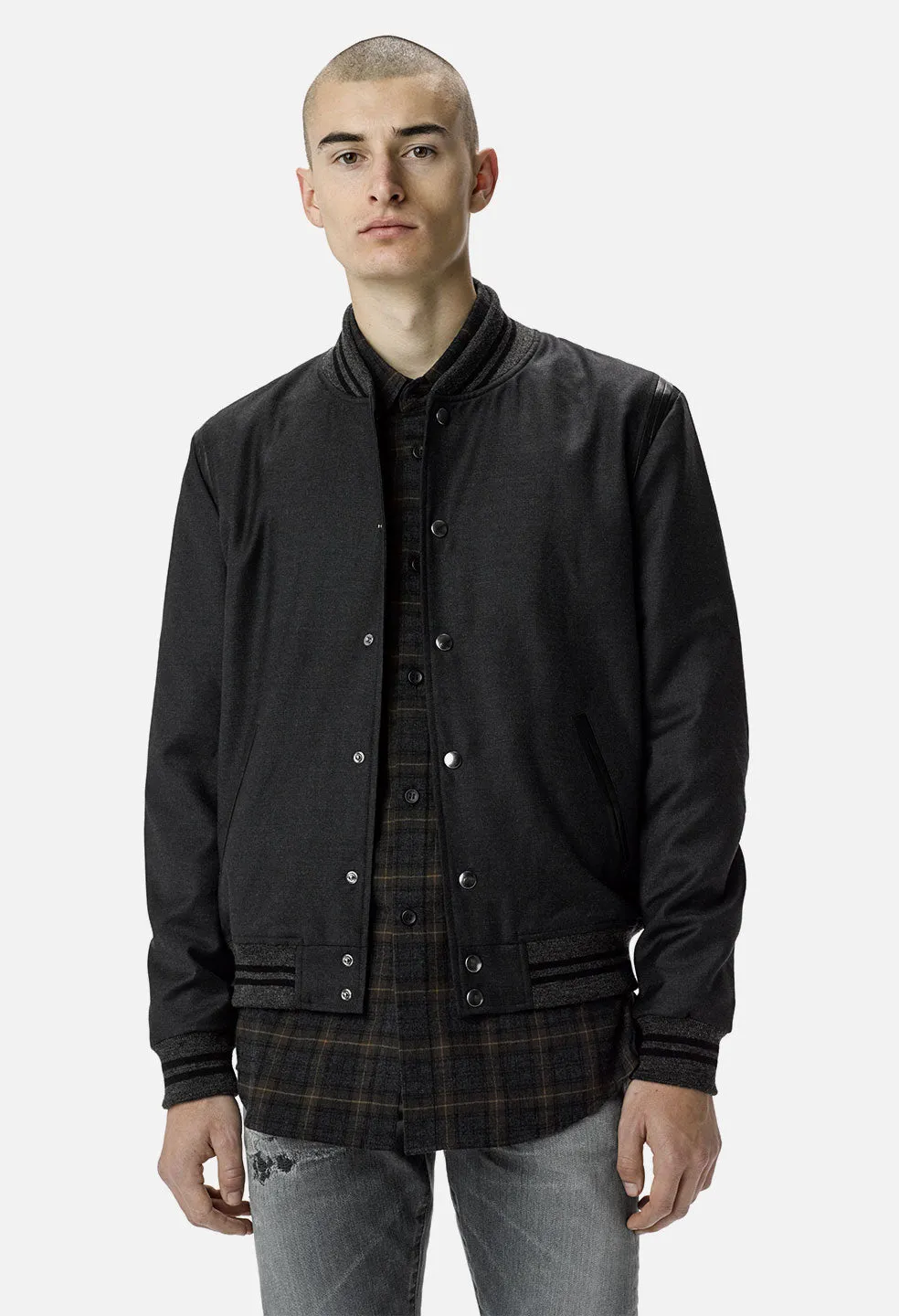 Wool Stadium Jacket / Slate